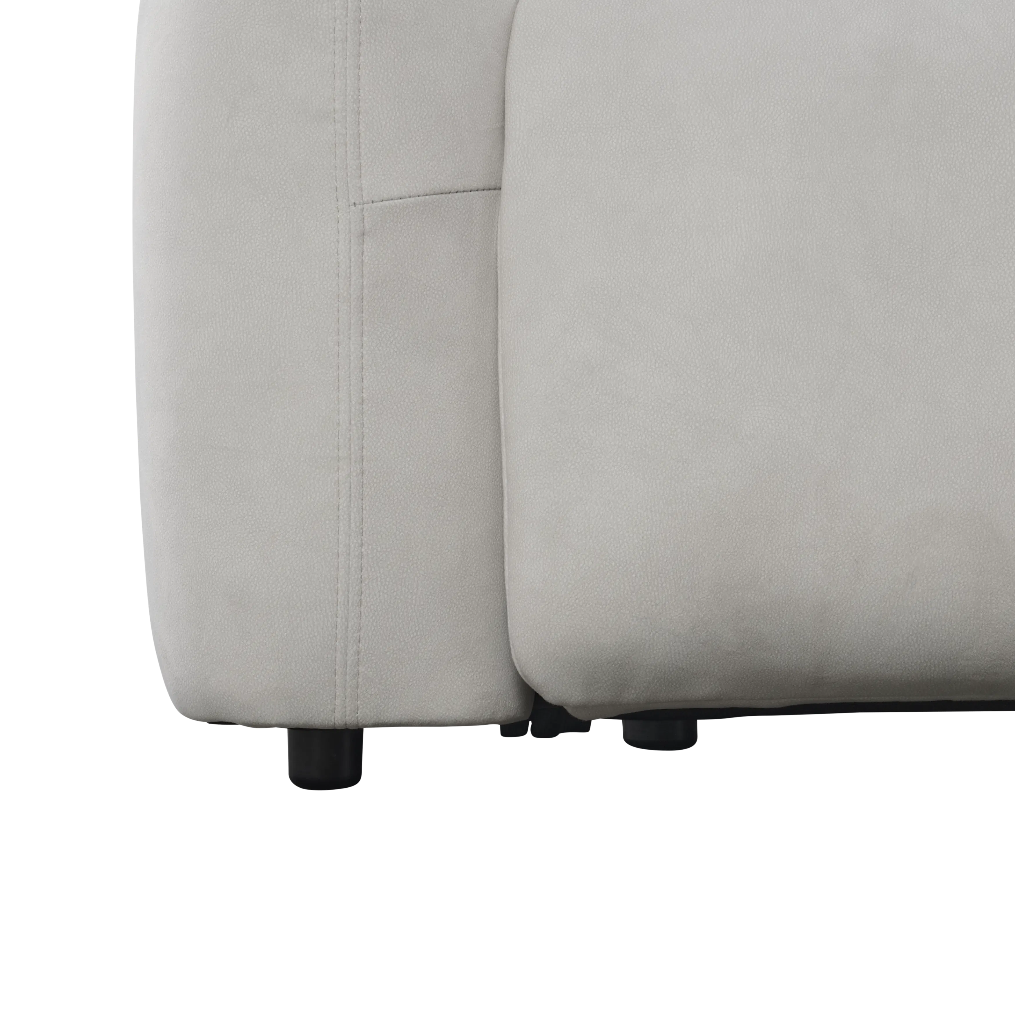 Harmony Left Arm Power Recliner Unit - Misty Grey (Scratch Resistant) - 14 - Light gray upholstered chair, minimalist
