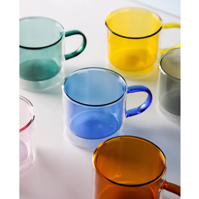 Dane Double Wall Glass Mug - Orange - 5