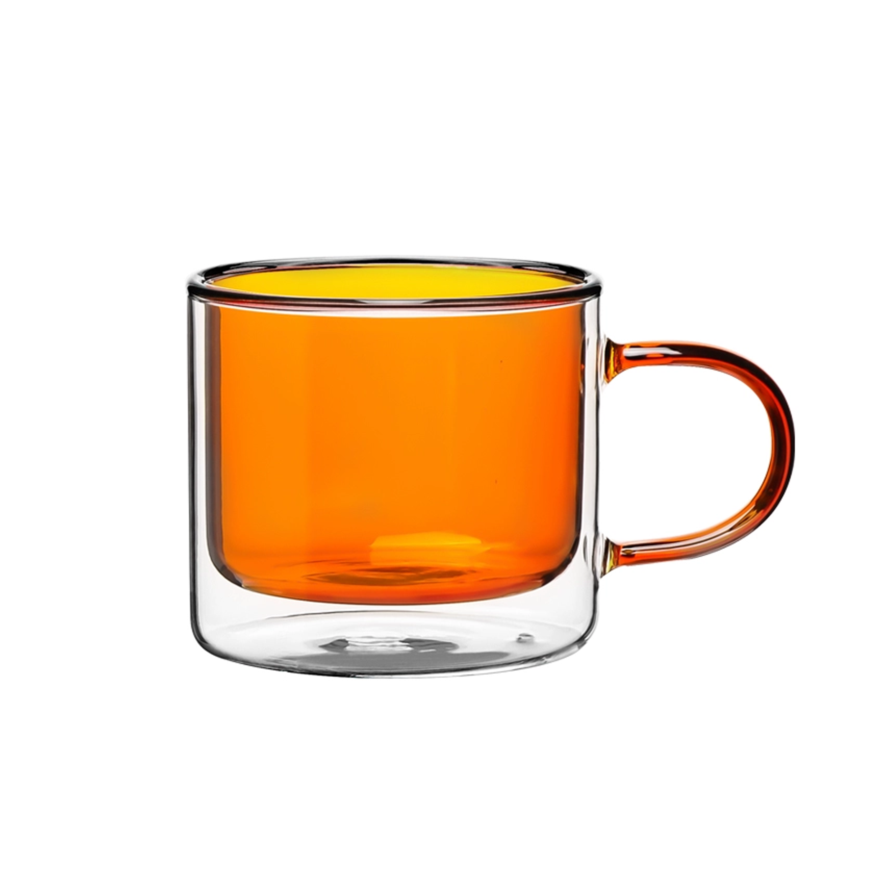 Dane Double Wall Glass Mug - Orange