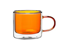 Dane Double Wall Glass Mug - Orange