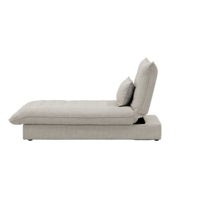 Tessa Storage Lounge Sofa Bed - Beige (Eco Clean Fabric) - 20 - Modern minimalist sofa, light gray fabric, tufted design