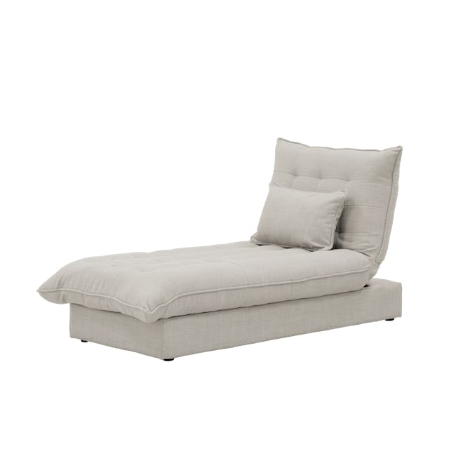 Tessa Storage Lounge Sofa Bed - Beige (Eco Clean Fabric) - 17 - Modern minimalist sofa, light gray fabric, cushioned