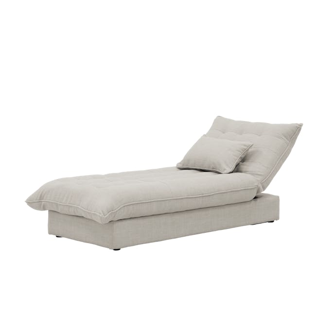 Tessa Storage Lounge Sofa Bed - Beige (Eco Clean Fabric) - 22 - Modern minimalist sofa, light gray fabric, cushioned