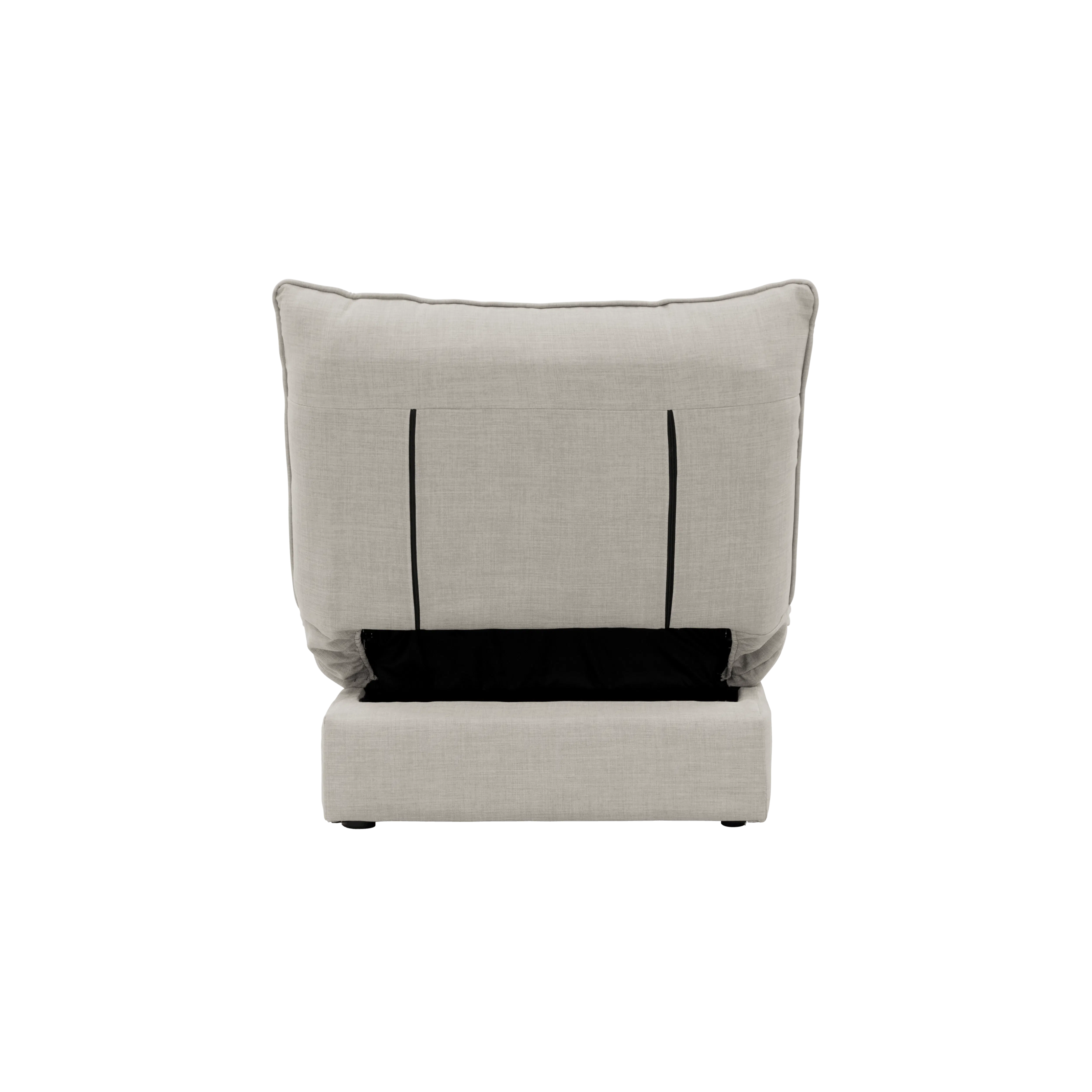 Tessa L-Shaped Sofa Bed - Beige (Eco Clean Fabric) - 34 - Light gray upholstered sofa, minimalist design, neutral tones