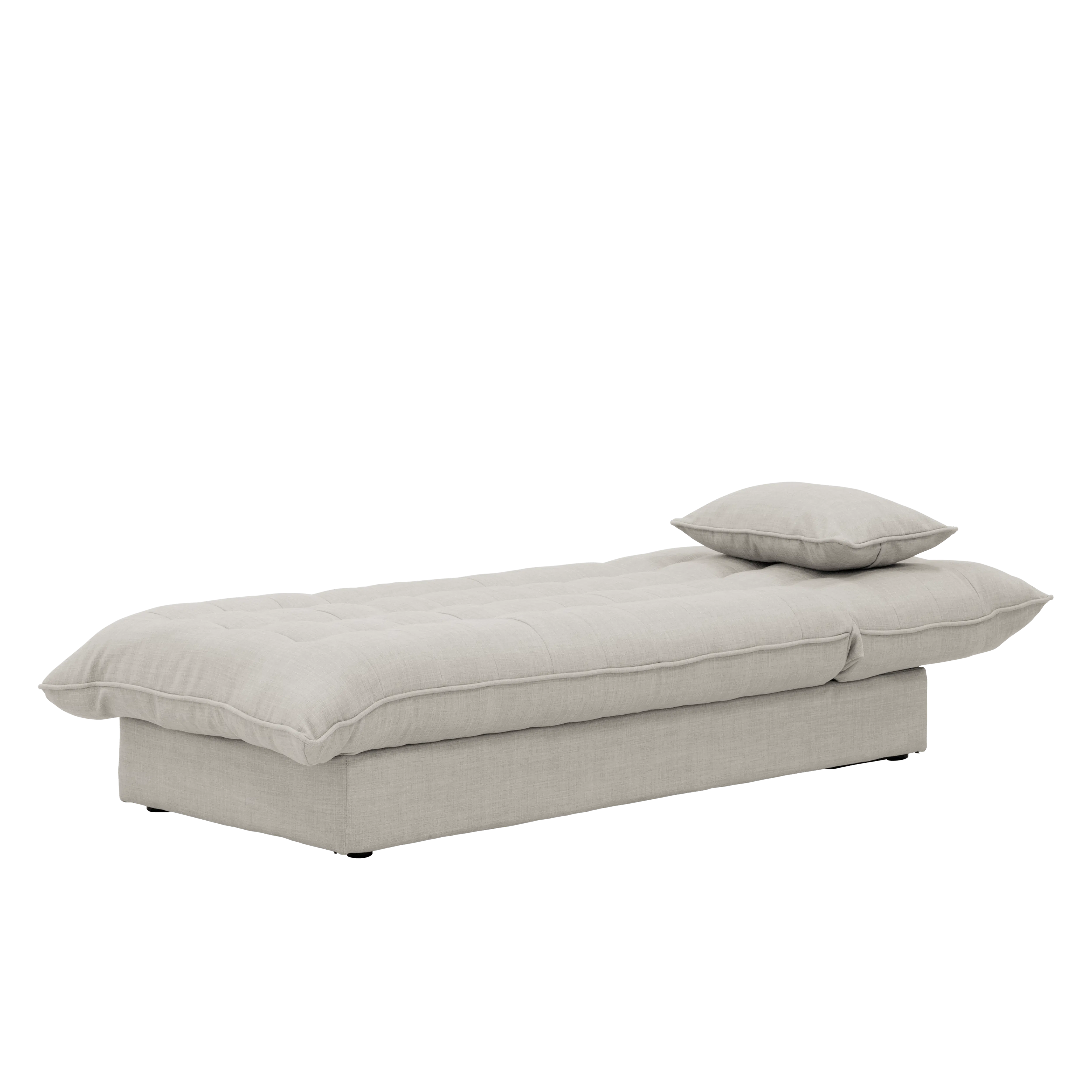 Tessa L-Shaped Sofa Bed - Beige (Eco Clean Fabric) - 35 - Modern minimalist sofa, light gray fabric, cushioned seating