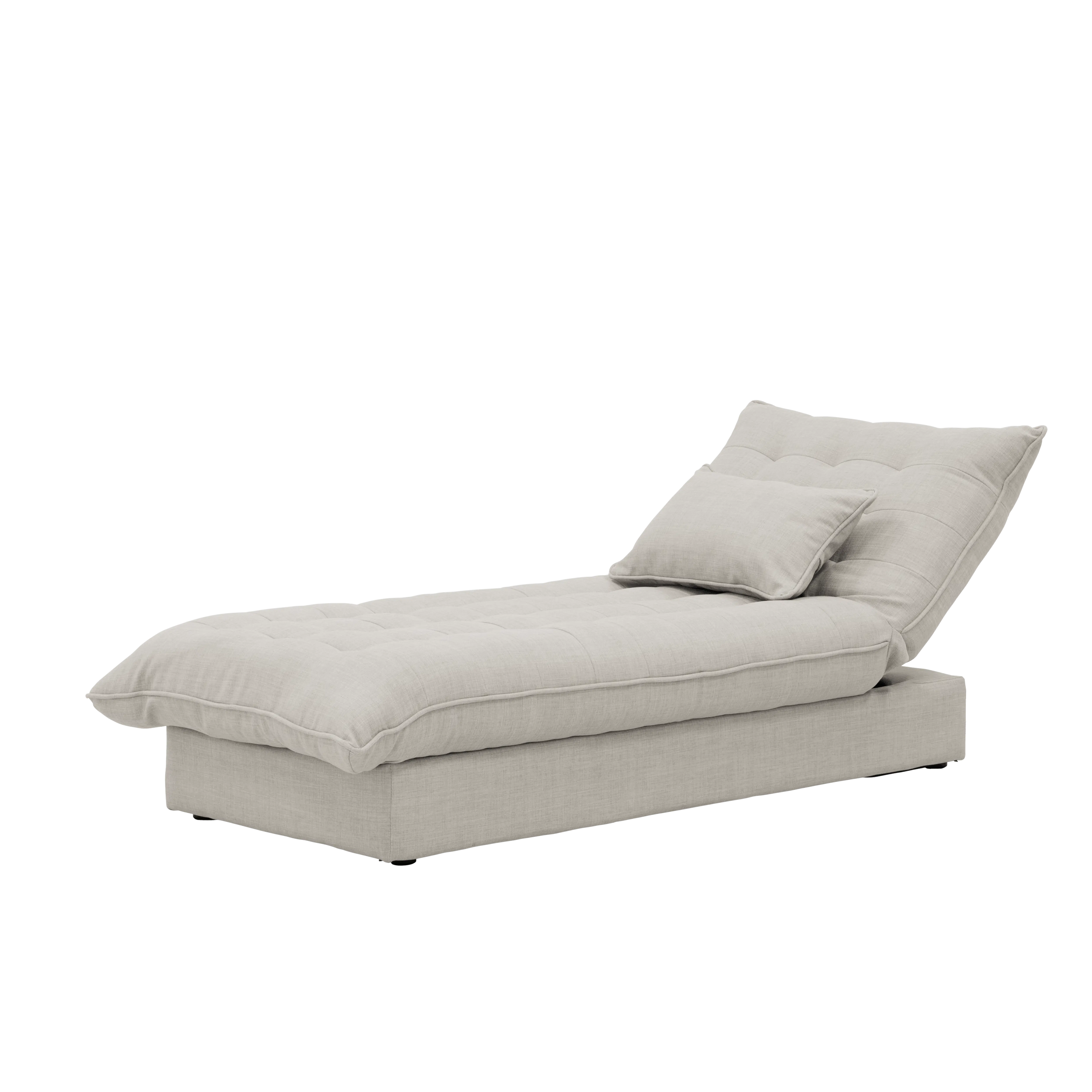 Tessa L-Shaped Sofa Bed - Beige (Eco Clean Fabric) - 37 - Modern minimalist sofa, light gray fabric, cushioned seating