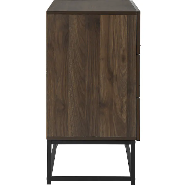 Carrie Sideboard 1.1m - 4 - Wooden cabinet with natural wood finish, dark brown wood grain, vertical wood grain pattern