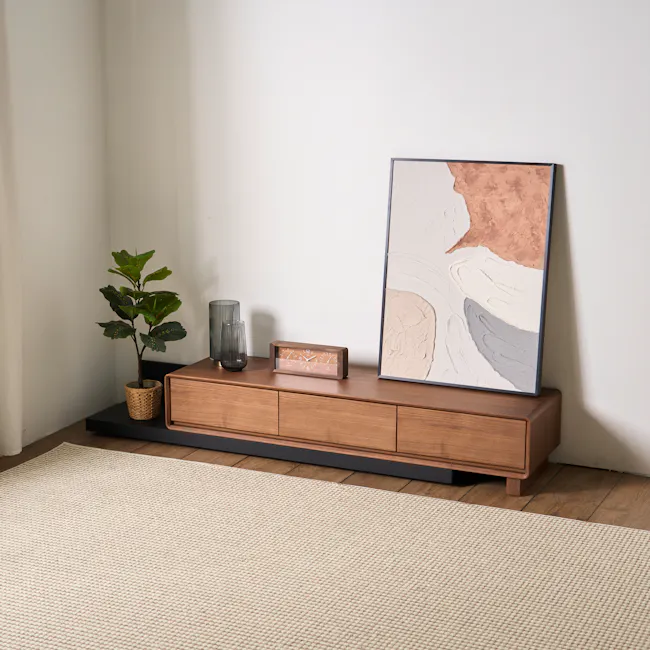 Nara Extendable TV Console 1.5m-2.8m - Walnut, Black - 6