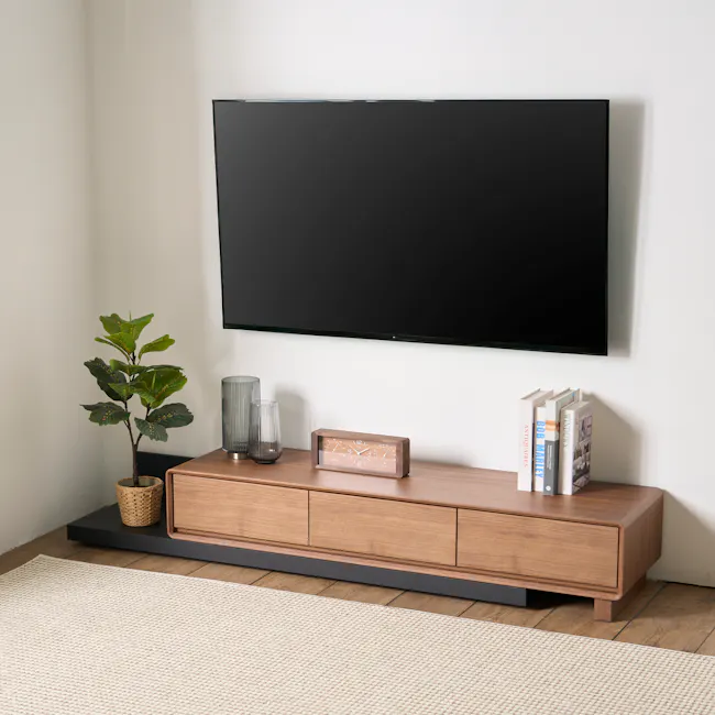 Nara Extendable TV Console 1.5m-2.8m - Walnut, Black - 4