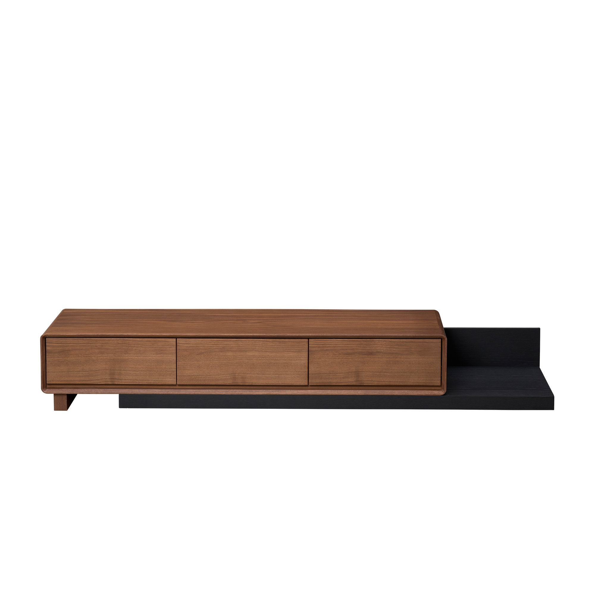 Nara Extendable TV Console 1.5m-2.8m - Walnut, Black