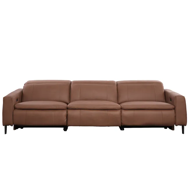 Clyde Right Arm Power Recliner Unit - Pecan Brown (Top Grain Leather) - 42