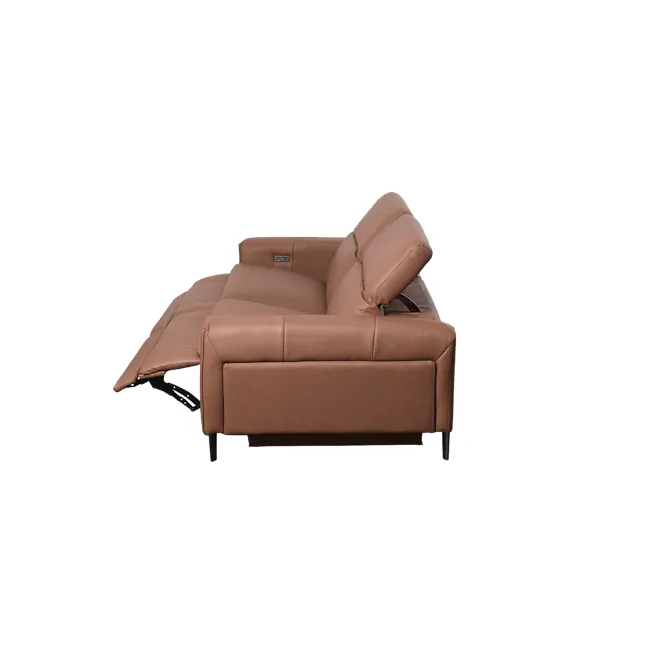 Clyde Right Arm Power Recliner Unit - Pecan Brown (Top Grain Leather) - 44