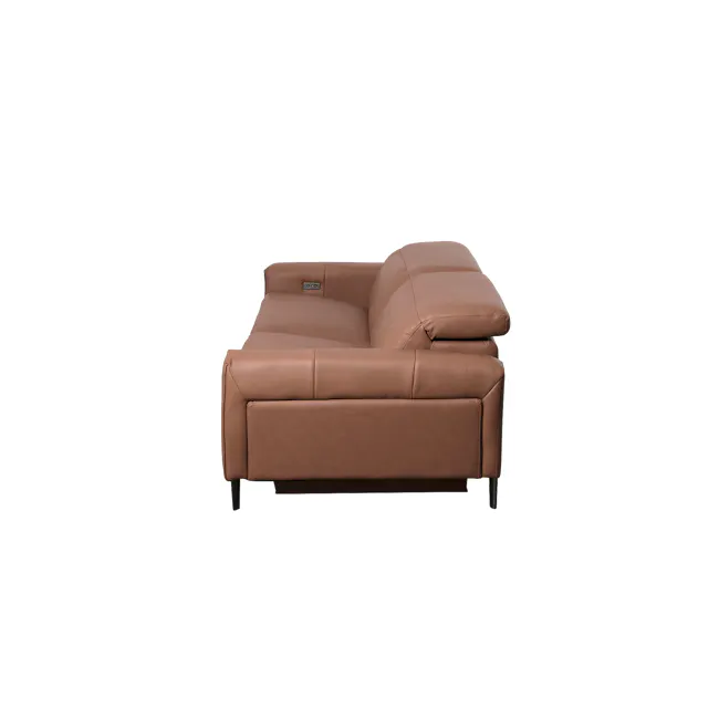 Clyde Right Arm Power Recliner Unit - Pecan Brown (Top Grain Leather) - 40