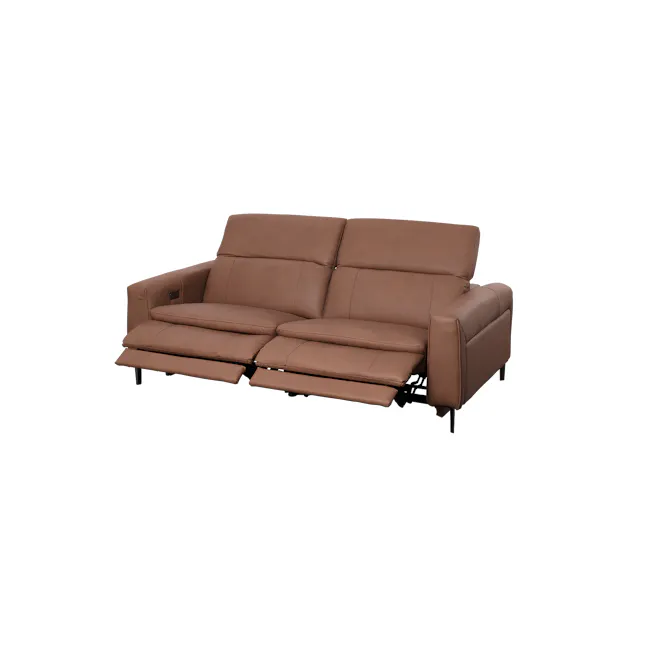 Clyde Right Arm Power Recliner Unit - Pecan Brown (Top Grain Leather) - 46
