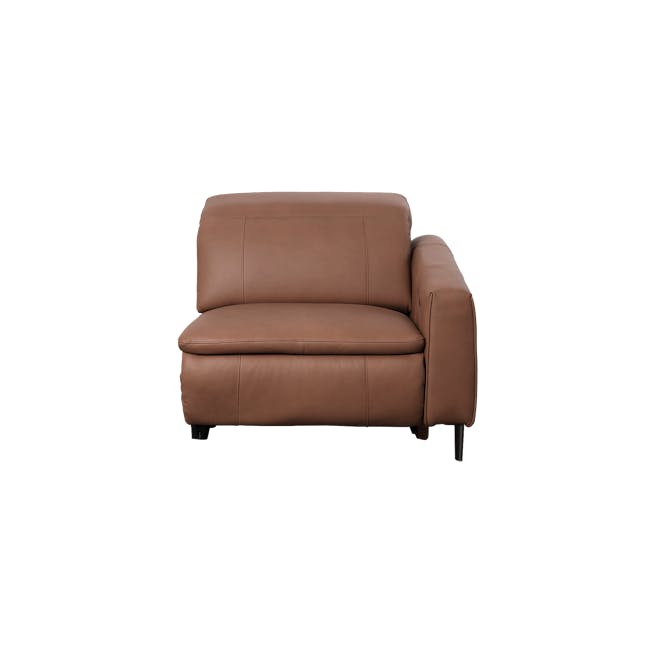 Clyde 3 Seater Power Recliner Sofa - Pecan Brown (Top Grain Leather) - Zero Wall - 20