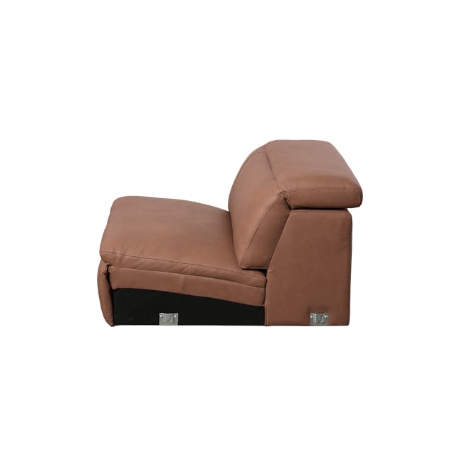 Clyde 3 Seater Power Recliner Sofa - Pecan Brown (Top Grain Leather) - Zero Wall - 22