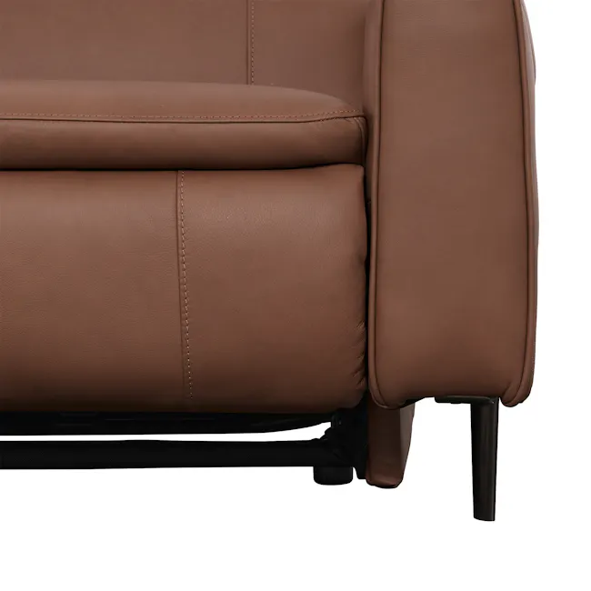 Clyde Right Arm Power Recliner Unit - Pecan Brown (Top Grain Leather) - 11