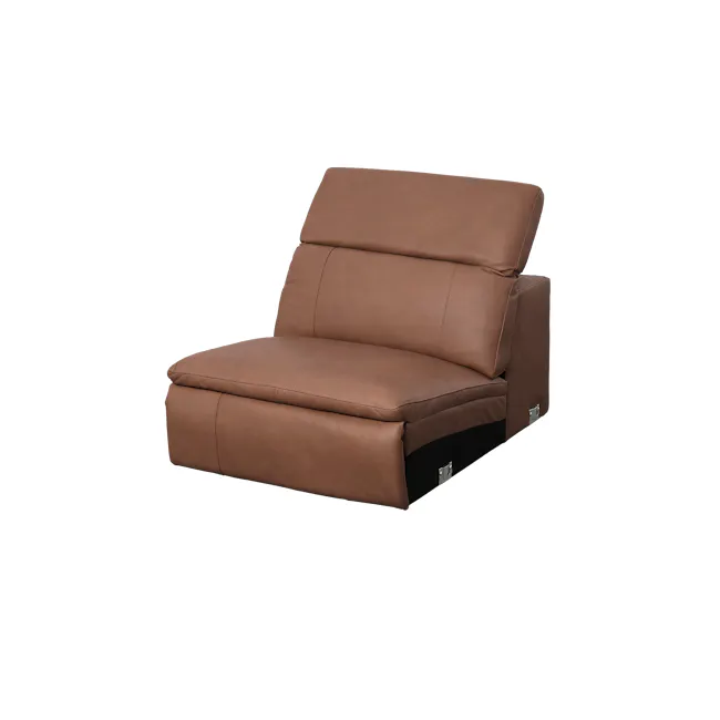 Clyde Right Arm Power Recliner Unit - Pecan Brown (Top Grain Leather) - 13