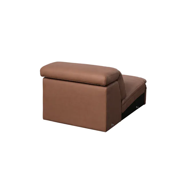 Clyde Right Arm Power Recliner Unit - Pecan Brown (Top Grain Leather) - 7