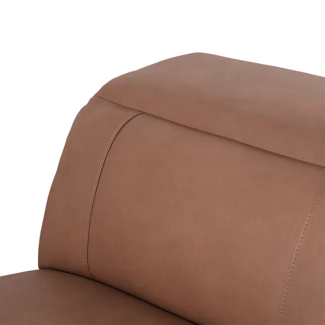 Clyde Right Arm Power Recliner Unit - Pecan Brown (Top Grain Leather) - 22