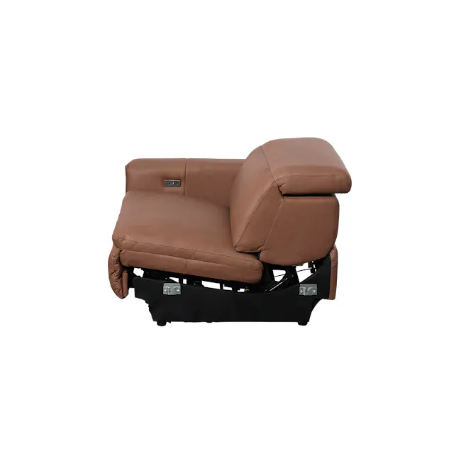 Clyde Right Arm Power Recliner Unit - Pecan Brown (Top Grain Leather) - 24
