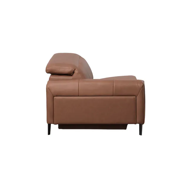 Clyde Right Arm Power Recliner Unit - Pecan Brown (Top Grain Leather) - 29