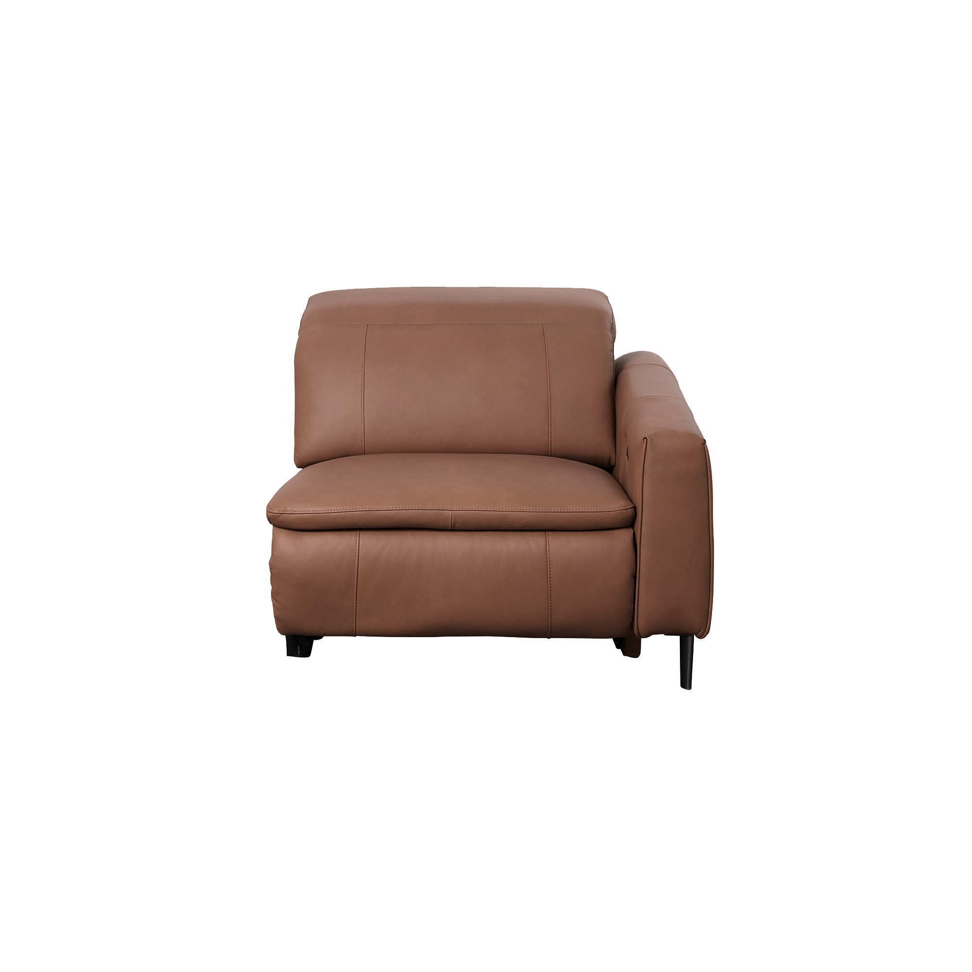 Clyde Right Arm Power Recliner Unit - Pecan Brown (Top Grain Leather)