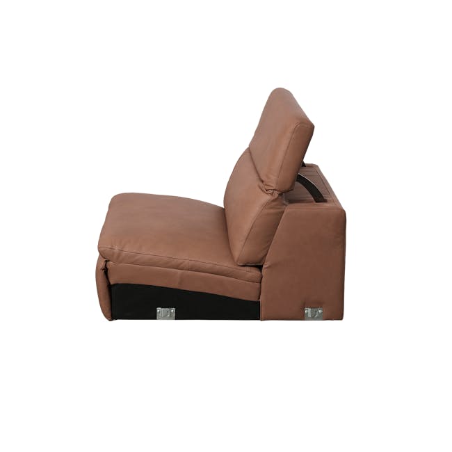 Clyde 4 Seater Power Recliner Sofa - Pecan Brown (Top Grain Leather) - Zero Wall - 24