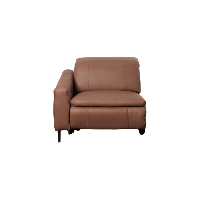 Clyde 4 Seater Power Recliner Sofa - Pecan Brown (Top Grain Leather) - Zero Wall - 26