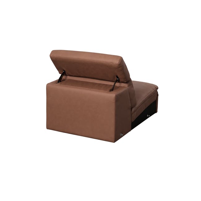 Clyde 4 Seater Power Recliner Sofa - Pecan Brown (Top Grain Leather) - Zero Wall - 27