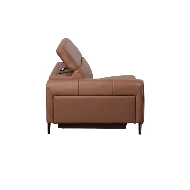 Clyde 4 Seater Power Recliner Sofa - Pecan Brown (Top Grain Leather) - Zero Wall - 30