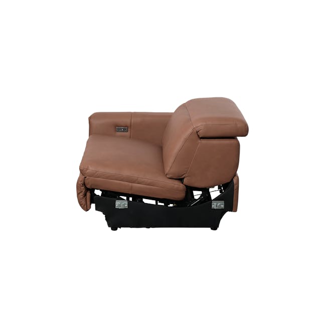 Clyde 4 Seater Power Recliner Sofa - Pecan Brown (Top Grain Leather) - Zero Wall - 31