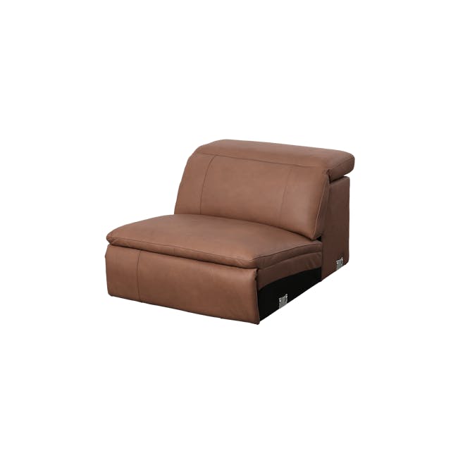 Clyde 4 Seater Power Recliner Sofa - Pecan Brown (Top Grain Leather) - Zero Wall - 15