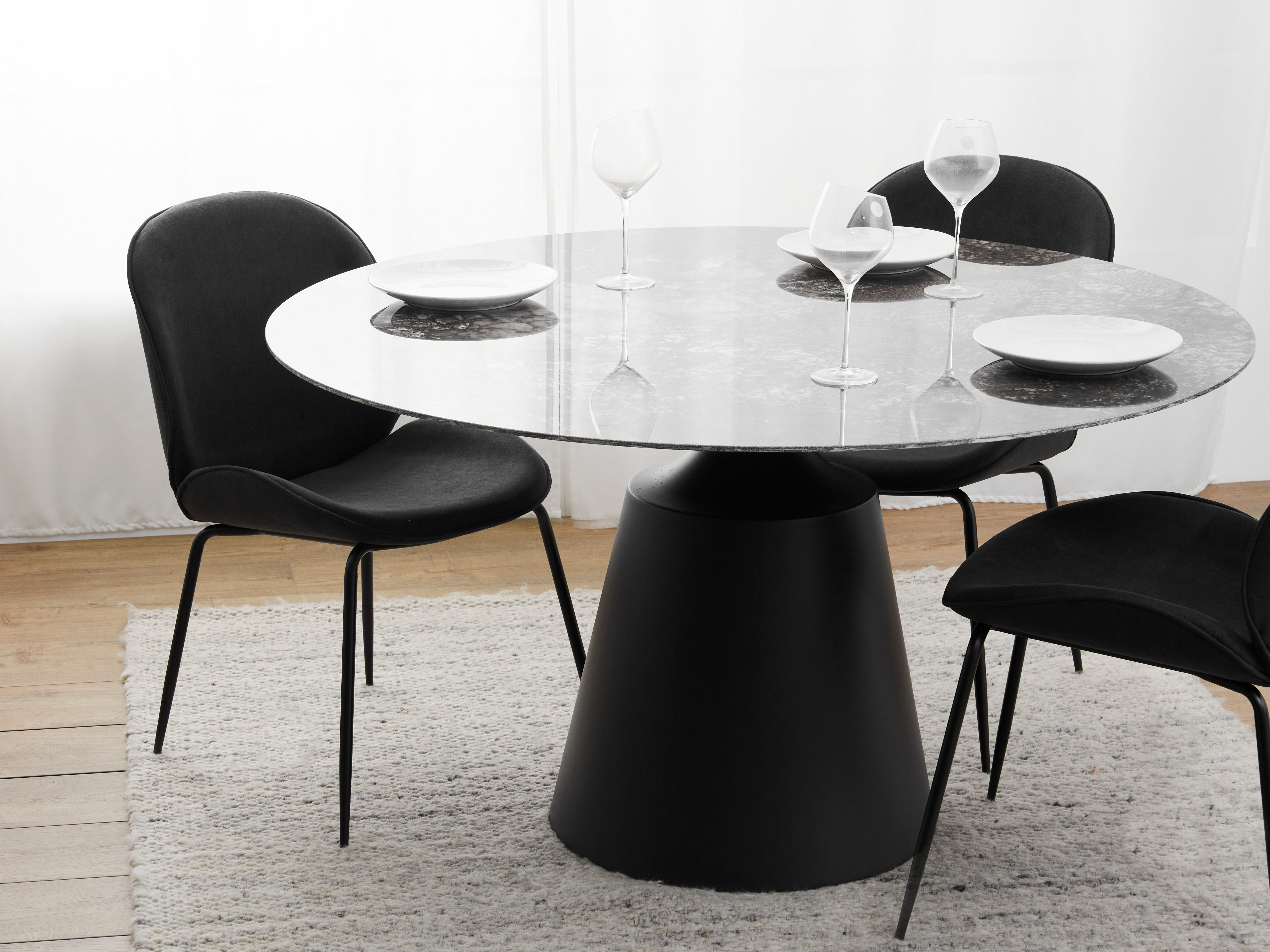 black round kitchen table with leaf