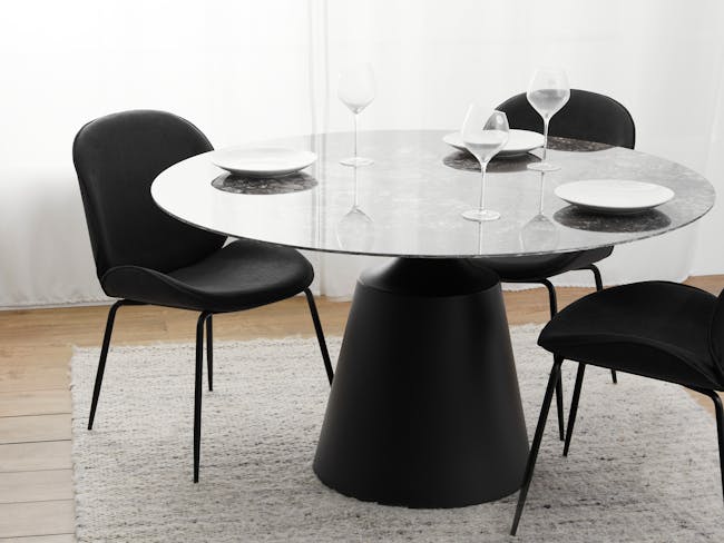 Octavia Round Dining Table 1.35m - Black Diamond (Sintered Stone) - 1