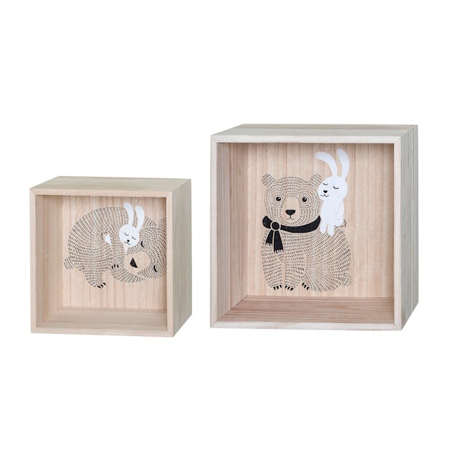 Willow Display Box - Bear and Rabbit (Set of 2) - 0