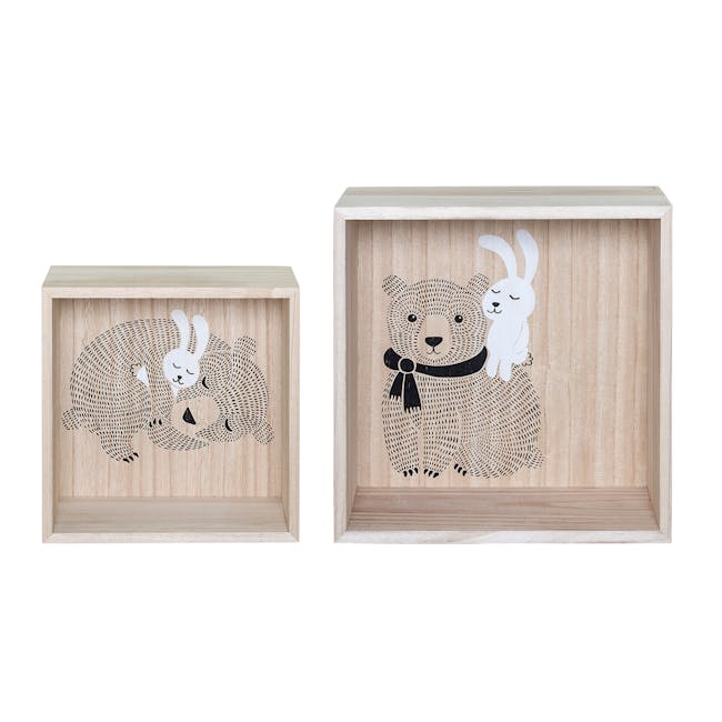 Willow Display Box - Bear and Rabbit (Set of 2) - 1