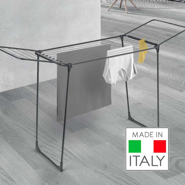 Metaltex Hydra Onyx Wing Laundry Drier - Black - 5 - wire rack, modern storage, minimalist design, laundry hamper, clean