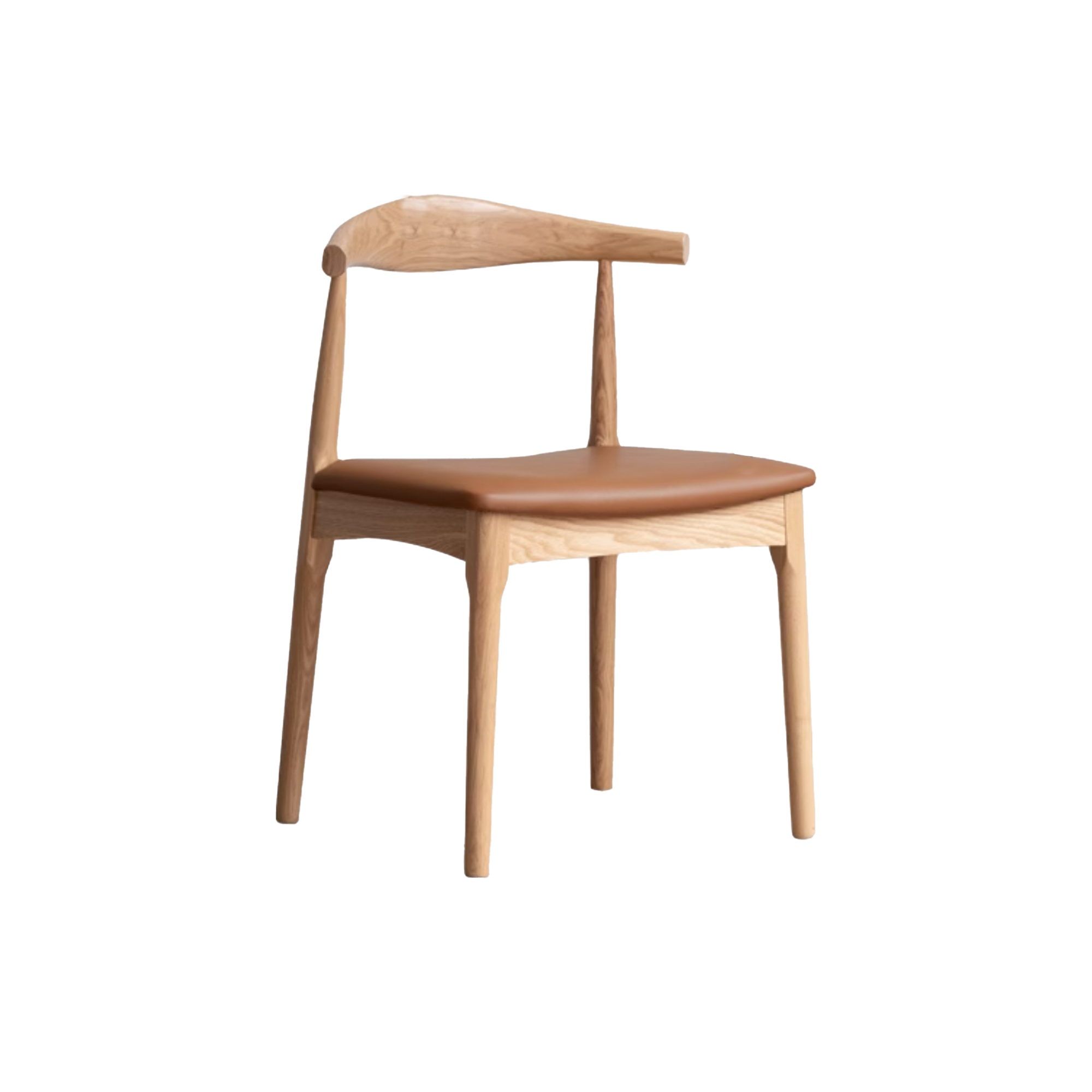Wayn Chair - Oak, Tan (Faux Leather)