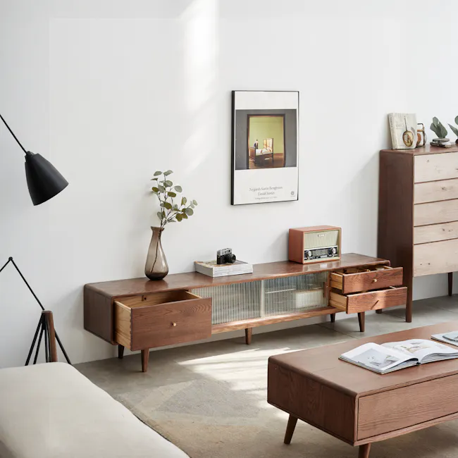 Lucia TV Console 2m - 2 - modern living room, minimalist decor, wooden furniture, contemporary design, natural light