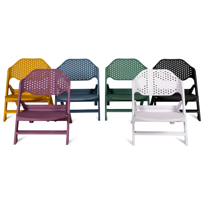 Cala Foldable Outdoor Lounge Chair - Moon Black - 5