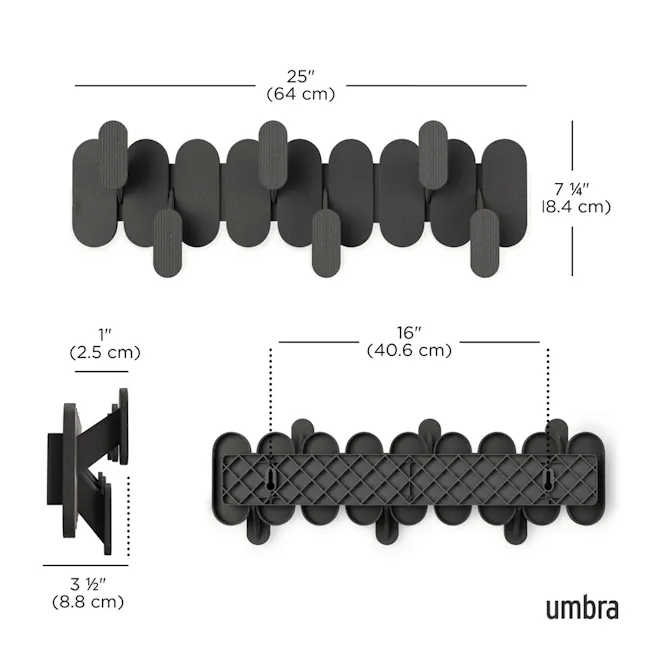 Tempo 6 Wall Hook - Black - 6