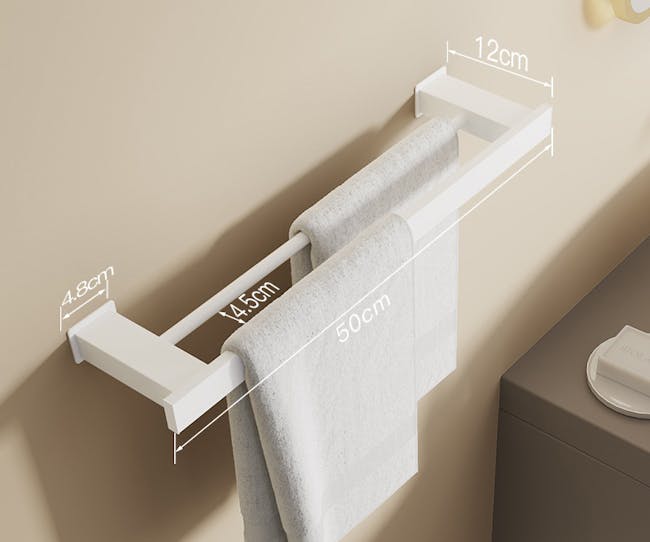 Kofi Towel Bar - White (2 Sizes) - 3