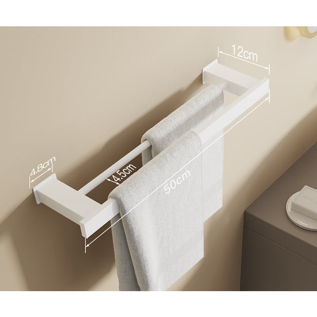 Kofi Towel Bar - White (2 Sizes) - 3