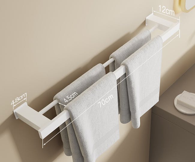Kofi Towel Bar - White (2 Sizes) - 5