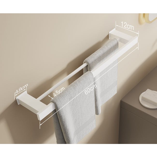 Kofi Towel Bar - White (2 Sizes) - 4