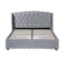 Madeline 4 Drawer Queen Bed in Shadow Grey (Fabric) with 2 Charlotte Drawer Side Tables - 3