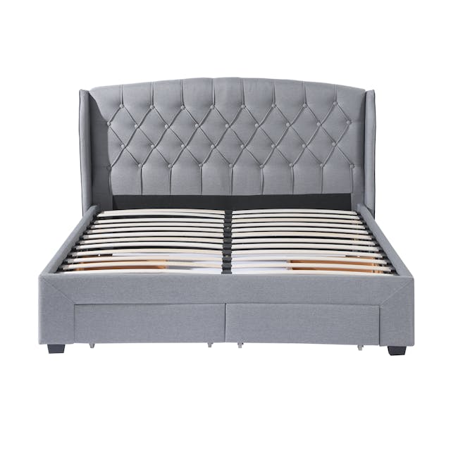 Madeline 4 Drawer Queen Bed - Shadow Grey (Fabric) - 2