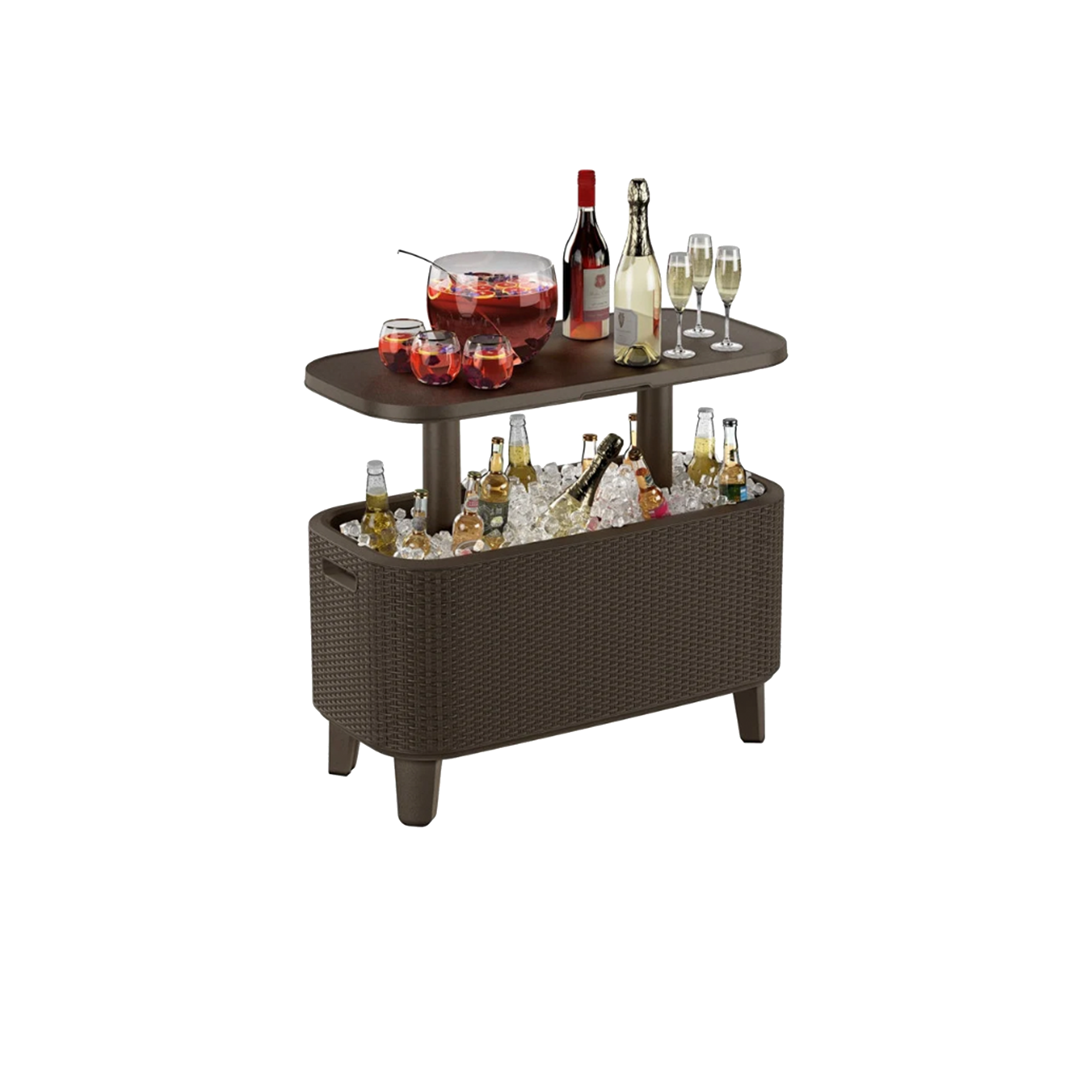 Bevy Bar Cooler Box / Side Table - Brown