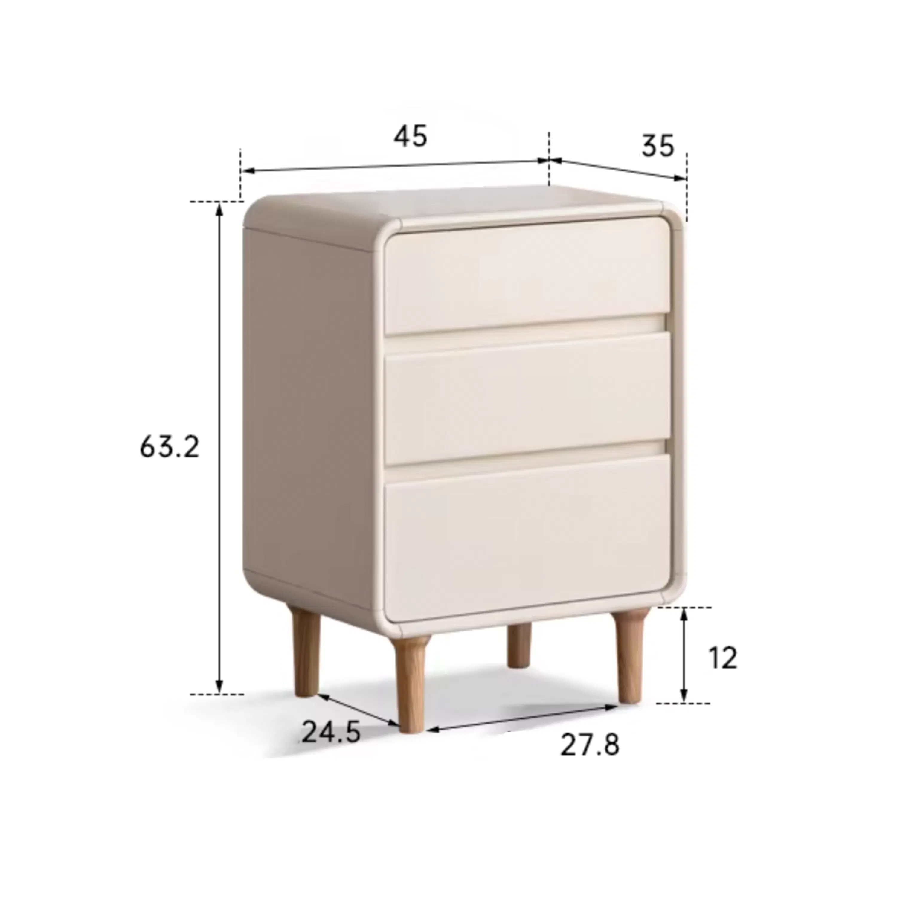 (As-is) Nallo Tall Bedside Table - 11